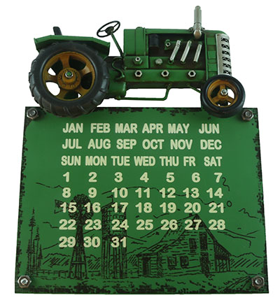 Tractor Metal Wall Hanging Calender